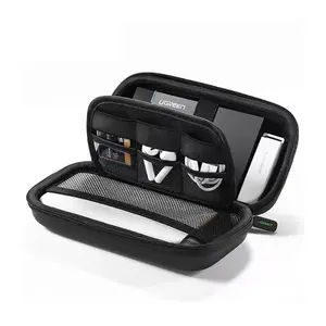 UGREEN 50274 Hard Disk Storage Bag, Large Capacity Portable Carry Case, Shockproof Protective Design, Travel-Friendly External HDD SSD and Accessory Organizer Case Black