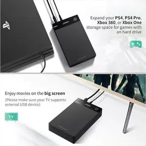 UGREEN 50422 USB 3.0 3.5 Inch Hard Drive Enclosure, 5Gbps Transfer Speed, SATA Support, External Storage Box, Black