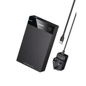 UGREEN 50422 USB 3.0 3.5 Inch Hard Drive Enclosure, 5Gbps Transfer Speed, SATA Support, External Storage Box, Black