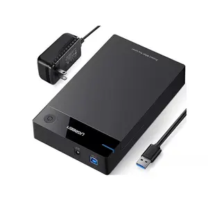 UGREEN 50422 USB 3.0 3.5 Inch Hard Drive Enclosure, 5Gbps Transfer Speed, SATA Support, External Storage Box, Black