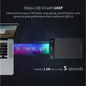 UGREEN 50422 USB 3.0 3.5 Inch Hard Drive Enclosure, 5Gbps Transfer Speed, SATA Support, External Storage Box, Black
