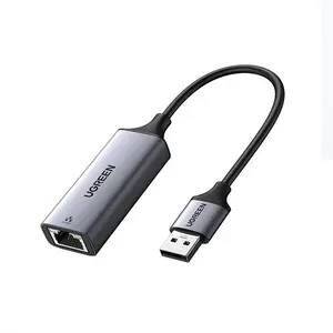 UGREEN 50922 USB to RJ45 Ethernet Adapter Aluminum Case Space Gray, Gigabit LAN Adapter, USB Network Connectivity