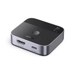UGREEN 55452 USB-C + HDMI Switch 2-in-1 Out 4K@60Hz Aluminum Switcher for Laptops MacBook, Dual Input Display Switch