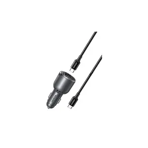 UGREEN 55511 130W 3-Port Fast Car Charger with 100W USB-C Cable, 100W USB-C PD 3.0, Dual USB-C & USB-A Ports, QC 4.0, PPS, SCP, AFC Fast Charging, Thermal Guard & 12V-24V Vehicle Compatibility