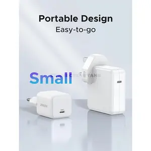 UGREEN 55554 20W USB-C GaN Fast Charger EU White, Single USB-C Port, Fast Charging, Smart Safety Protection, Flame-Retardant ABS Housing