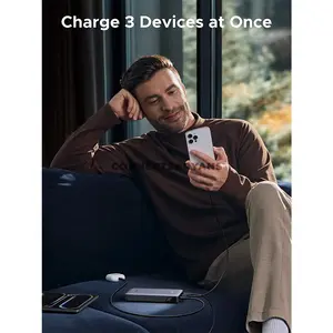 UGREEN 55989B 20000mAh 30W Two-Way Fast Charging Power Bank, Dual USB-C & USB-A 3-Port Output, 30W USB-C Recharge, UFCS 33W Max, Smart LED Digital Display, V-0 Safety Shell & 0.5M USB-C Cable