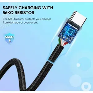 UGREEN 60126 USB-A to USB-C Fast Charging Cable 1M, 3A Fast Charging, 480Mbps Data Transfer, Nylon Braided USB-C Cable with Aluminum Housing