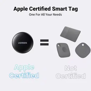 UGREEN 60387 Smart Bluetooth Finder Wireless Tracking Device, Anti-Lost Alarm, App Control, Real-Time Item Locator, Compact Black Smart Tracker