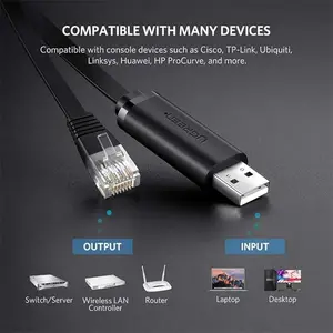 UGREEN 60813 USB to RJ45 Console Cable 3m, FTDI Chipset Integration, Network Console Adapter, Plug-and-Play Configuration Cable for Routers, Switches and Network Equipment