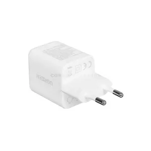 UGREEN 65015 X516 30W GaN USB-C & USB-A Fast Wall Charger White, 30W USB-C PD 3.0, 22.5W USB-A, QC 4.0, FCP & AFC Fast Charging, Dual-Port Charging, Intelligent Power Management & Compact Polycarbonate Design