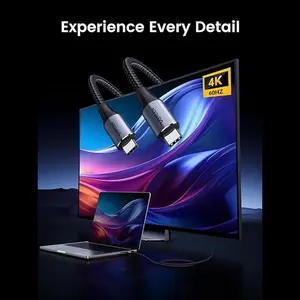 UGREEN 80150 USB-C 3.2 Gen2 Cable 1m, 240W Power Delivery Fast Charging, 10Gbps High-Speed Data Transfer, 4K@60Hz Video Output Support, Braided USB Type-C Male to Male Cable