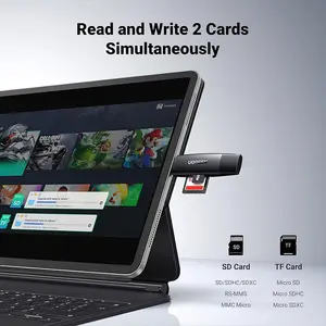 UGREEN 80191 USB-C and USB-A Dual Interface Card Reader, 5Gbps High-Speed Data Transfer, SD and microSD Dual Slot Support, Multi-Platform Memory Card Adapter Black