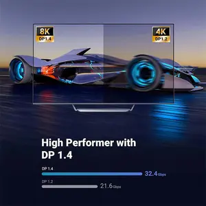 UGREEN 80393 DisplayPort 1.4 Cable 3m, 8K@60Hz and 4K@144Hz High Refresh Rate Support, 32.4Gbps Bandwidth, Braided Jacket Design, DisplayPort Male to Male Premium Audio Video Cable Black