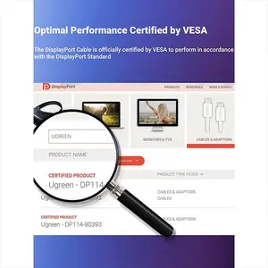 UGREEN 80394 DisplayPort 1.4 Cable 5m, 8K@60Hz and 4K@144Hz High Refresh Rate Support, 32.4Gbps Bandwidth, Braided Jacket Design, DisplayPort Male to Male Audio Video Cable Black
