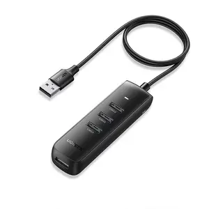 UGREEN 80657 USB 3.0 4-Port Hub 1m Black 4-in-1 Multi USB Expansion Hub, High-Speed 5Gbps Data Transfer, Extended 1 Meter Cable, USB Connectivity Adapter