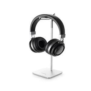 UGREEN 80701 Aluminium Headphone Stand Holder, Steel Series Inspired Design, Premium Aluminium Construction, Stable Desk Mount Base, Universal Headset Storage Stand Silver