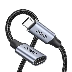 UGREEN 80810 USB-C 3.1 Extension Cable 0.5m, 10Gbps Ultra-Fast Data Transfer, USB Type-C Male to Female Connector, Compact High-Speed Charging and Data Sync Extension Cable Black