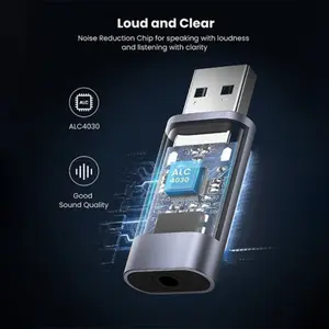 UGREEN 80864 USB-A to 3.5mm External Stereo Sound Adapter, USB Audio Interface, Stereo Output Mic Support, Gray