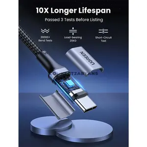 UGREEN 90120 USB-C to USB-C 100W 5A Fast Charging Cable 3M, 100W Power Delivery, 480Mbps Data Transfer, Nylon Braided Male-to-Male USB Type-C Cable for Laptops, Tablets, Smartphones & USB-C Devices