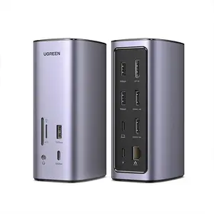 UGREEN 90325 USB-C to 2×USB 3.0 + USB 3.2 + USB-C 3.2 + 2×HDMI + DisplayPort + RJ45 + SD/TF + 3.5mm + PD Converter 10Gbps 8K@30Hz Hub