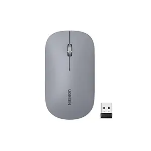 UGREEN 90373 Ultra Slim Portable Wireless Mouse, 2.4GHz Wireless Connectivity, Compact Lightweight Design, Precision Optical Sensor, Plug-and-Play Travel Mouse Light Gray