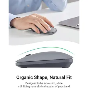 UGREEN 90373 Ultra Slim Portable Wireless Mouse, 2.4GHz Wireless Connectivity, Compact Lightweight Design, Precision Optical Sensor, Plug-and-Play Travel Mouse Light Gray