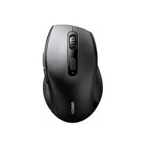 UGREEN 90395 Ergonomic Wireless Mouse, 2.4GHz & Bluetooth Connectivity, Contoured Design, Black (Battery not included)