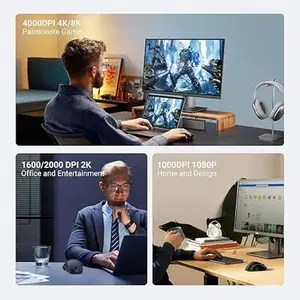 UGREEN 90395 Ergonomic Wireless Mouse, 2.4GHz & Bluetooth Connectivity, Contoured Design, Black (Battery not included)