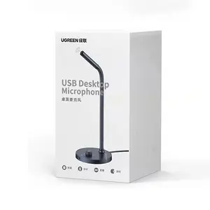 UGREEN 90416 CM564 Desktop USB Microphone, USB Plug-and-Play Connectivity, Cardioid Pickup Pattern, Built-In Adjustable Stand, High-Quality Voice Recording and Streaming Microphone Black