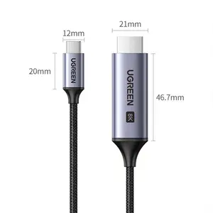 UGREEN 90451 USB-C to HDMI Cable 1.5m, 8K@60Hz Ultra HD Resolution Support, USB Type-C Male to HDMI Male Connector, High-Definition Audio Video Transmission Cable Black
