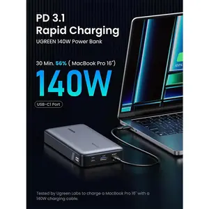 UGREEN 90597A 25000mAh 145W Fast Charging Power Bank, 140W USB-C Output, Smart Digital Display, Two-Way Fast Charging, High-Capacity Portable Power Bank