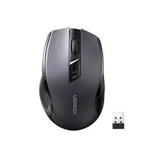 UGREEN 90855 Ergonomic Wireless Mouse, 2.4GHz and Bluetooth Dual Connectivity, Multi-Device Switching Support, Comfortable Ergonomic Design, Precision Optical Tracking Wireless Mouse Black