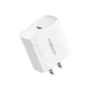 UGREEN 60449 CD137 20W USB-C PD 3.0 Fast Wall Charger White US Plug, QC 4.0 & PPS Fast Charging, Dynamic Temperature Protection, Fireproof Shell, Compact Power Adapter for iPhone, iPad, Samsung Galaxy, Google Pixel & USB-C Devices