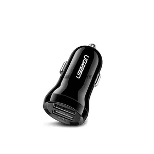 UGREEN 50875 ED018 24W Dual USB-A Car Charger, Dual 12W Output, 5V/4.8A, 12V-24V Vehicle Compatibility, LED Indicator, Black