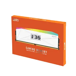 v-color Manta XFinity+ OLED DDR5 White Edition 32GB (16GBx2) 6000MT/s CL28 ARGB Gaming Memory, Real-Time OLED Display, Dual-Channel Kit & Premium SK Hynix Memory ICs