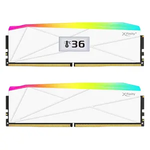 v-color Manta XFinity+ OLED DDR5 White Edition 32GB (16GBx2) 6000MT/s CL28 ARGB Gaming Memory, Real-Time OLED Display, Dual-Channel Kit & Premium SK Hynix Memory ICs