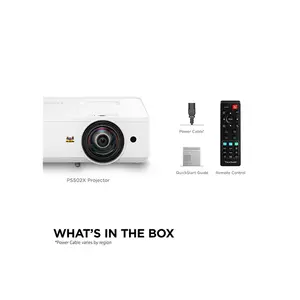 ViewSonic PS502X XGA Short Throw Projector, 4000 ANSI Lumens Brightness, 1024×768 Native Resolution, 0.61 Throw Ratio, Dual HDMI Inputs, Classroom and Business Presentation Projector