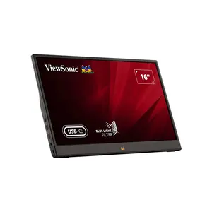 ViewSonic VA1655 15.6 Inch Portable FHD USB-C Monitor, Full HD Resolution, Dual USB-C Connectivity, Slim Travel Productivity Display