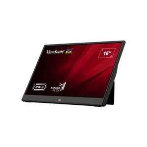 ViewSonic VA1655 15.6 Inch Portable FHD USB-C Monitor, Full HD Resolution, Dual USB-C Connectivity, Slim Travel Productivity Display