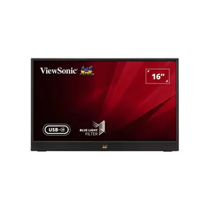 ViewSonic VA1655 15.6 Inch Portable FHD USB-C Monitor, Full HD Resolution, Dual USB-C Connectivity, Slim Travel Productivity Display