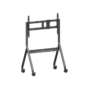 ViewSonic VB-STND-009 Slim Mobile Trolley Cart for 55–105 Inch ViewBoard & Large Format Displays, 120kg Load Capacity, 1000×600mm VESA, Height Adjustable, 360° Lockable Wheels & Storage Tray