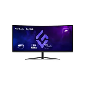 ViewSonic VX3418C-2K 34 Inch Curved Ultrawide QHD 180Hz Gaming Monitor, 3440×1440 Resolution, VA Curved Panel, Adaptive Sync Technology, High Refresh Rate Esports Gaming Display