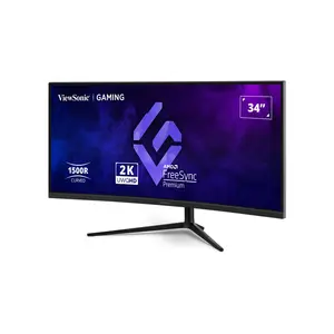 ViewSonic VX3418C-2K 34 Inch Curved Ultrawide QHD 180Hz Gaming Monitor, 3440×1440 Resolution, VA Curved Panel, Adaptive Sync Technology, High Refresh Rate Esports Gaming Display