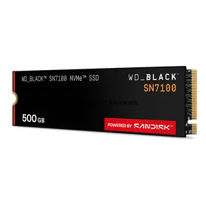WD_BLACK SN7100 500GB NVMe M.2 Internal Gaming SSD, PCIe Gen4 x4 NVMe, Up to 6800MB/s Read & 5800MB/s Write, TLC 3D NAND, 760K Read / 1200K Write IOPS, DRAM-Less Design, M.2 2280, 300TBW Endurance, WDS500G4X0E-00CJA0