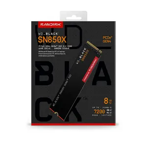 WD Black SN850X 8TB M.2 NVMe SSD, PCIe Gen4 x4 Interface, Up to 7200MB/s Read Speed, Up to 6600MB/s Write Speed, M.2 2280 Form Factor, High-Performance Gaming and Professional Storage Drive