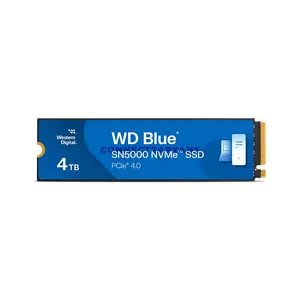 WD Blue SN5000 NVMe SSD 4TB Internal Solid State Drive, M.2 2280, PCIe Gen 4.0 x4, NVMe, Up to 5500MB/s Sequential Read & 5000MB/s Sequential Write, Western Digital 3D NAND QLC, nCache™ 4.0 Technology