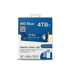 WD Blue SN5000 NVMe SSD 4TB Internal Solid State Drive, M.2 2280, PCIe Gen 4.0 x4, NVMe, Up to 5500MB/s Sequential Read & 5000MB/s Sequential Write, Western Digital 3D NAND QLC, nCache™ 4.0 Technology