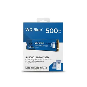 WD Blue SN5000 NVMe SSD 500GB Internal Solid State Drive, M.2 2280, PCIe Gen 4.0 x4, NVMe, Up to 5000MB/s Sequential Read & 4000MB/s Sequential Write, Western Digital TLC 3D NAND, nCache™ 4.0 Technology