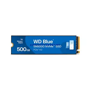 WD Blue SN5000 NVMe SSD 500GB Internal Solid State Drive, M.2 2280, PCIe Gen 4.0 x4, NVMe, Up to 5000MB/s Sequential Read & 4000MB/s Sequential Write, Western Digital TLC 3D NAND, nCache™ 4.0 Technology