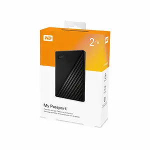 Western Digital My Passport 2TB Portable External Hard Drive, USB 3.2 High-Speed Interface, Compact Portable Design, Reliable Storage Solution for Backup and Portable Data Storage